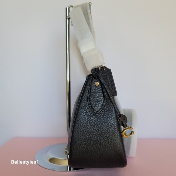 COACH Cary Soft Pebbled Leather with Convertible Straps Crossbody- Black color - Picture 9 of 16